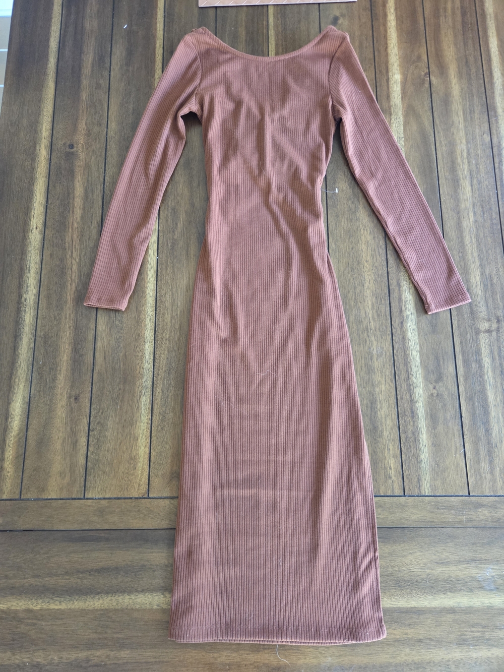 ASTR Regina Cutout Long Sleeve Midi Sweater Dress In Rust